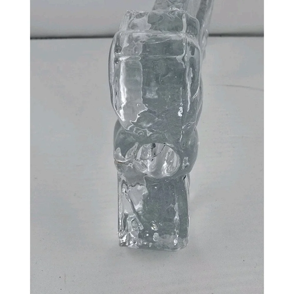 Two's Company Handblown Glass Block Christmas‎ Holiday Bud Vase Candle Holder